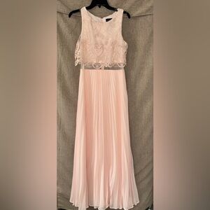 Betsy & Adam Elegant Pink Lace Gown size 6